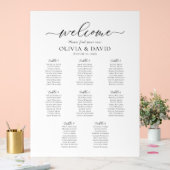 Elegant 8 Tables Welcome Acrylic Seating Chart Acrylschild (Hochzeit)