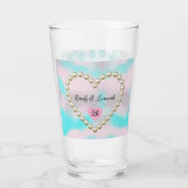 Elegant 8th Wedding Anniversary Photo Couple  Glas (Rückseite)