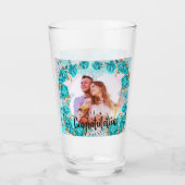 Elegant 8th Wedding Anniversary Photo Couple  Glas (Vorderseite)