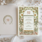 Elegant 90. Geburtstag Einladung Jugendstil Mucha