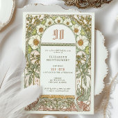 Elegant 90. Geburtstag Einladung Jugendstil Mucha