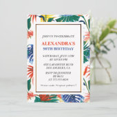 Elegant 90. Geburtstag Einladungen Tropical Party (Stehend Vorderseite)