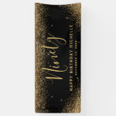 Elegant 90. Geburtstag Gold Glitzer Sparkle Name Banner (Vertikal)