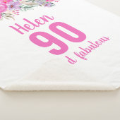 Elegant 90. Geburtstag rosa Blumen Sherpadecke (3/4)