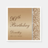 Elegant 90. Geburtstag Serviette (Vorderseite)