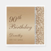 Elegant 90. Geburtstag Serviette (Vorderseite)
