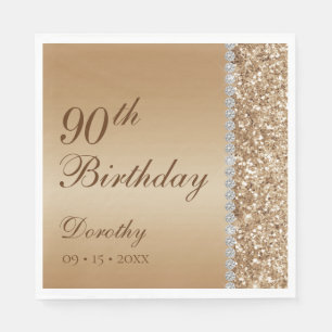 Elegant 90. Geburtstag Serviette