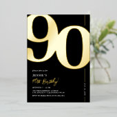 Elegant 90. Geburtstagsparty Einladung (Stehend vorne)