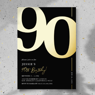 Elegant 90. Geburtstagsparty Einladung