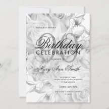Elegant 90. Geburtstagsparty Floral Silver White