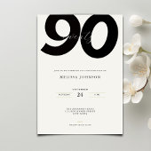 Elegant 90th Birthday Invitation - Minimal Style Einladung