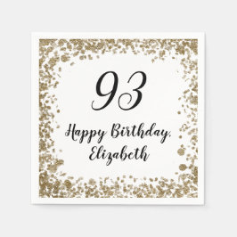 Elegant 93rd Birthday Napkins With Gold Sequins Serviette