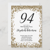 Elegant 94th Birthday Invitation For Her in Gold Einladung (Vorderseite)