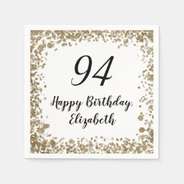 Elegant 94th Birthday Napkins With Gold Sequins Serviette