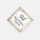 Elegant 94th Birthday Napkins With Gold Sequins Serviette (Ecke)