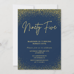 Elegant 95. Geburtstag Einladung Gold Navy Glam
