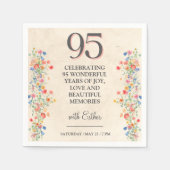Elegant 95th Birthday Decor - Floral Wildflowers Serviette (Vorderseite)