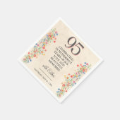 Elegant 95th Birthday Decor - Floral Wildflowers Serviette (Ecke)