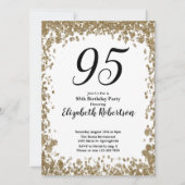 Elegant 95th Birthday Invitation For Her in Gold Einladung (Vorderseite)