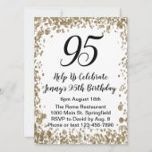 Elegant 95th Birthday Invitation For Her in Gold Einladung (Vorderseite)
