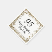 Elegant 95th Birthday Napkins With Gold Sequins Serviette (Ecke)