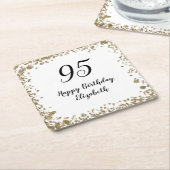 Elegant 95th Birthday Party Gold Sequins Rechteckiger Pappuntersetzer (angewinkelt)