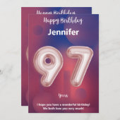 Elegant 97. Geburtstagskarte - Personalisiertes Gl (Vorne/Hinten)