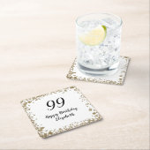 Elegant 99th Birthday Coasters With Gold Sequins Rechteckiger Pappuntersetzer (Vor Ort)