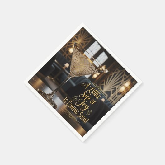 Elegant A Little Sip of Joy Comming Soon Serviette (Ecke)