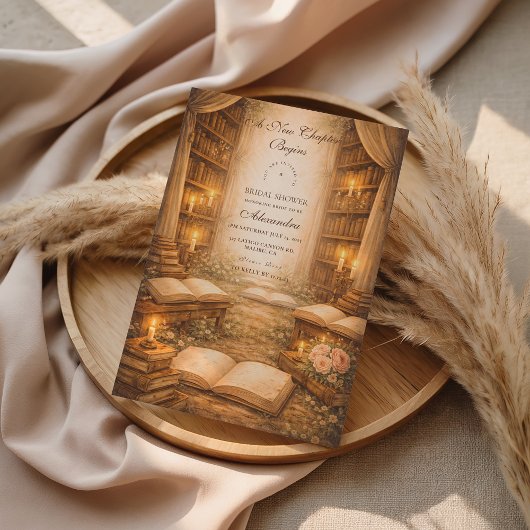 Elegant A New Chapter Bridal Shower Einladung