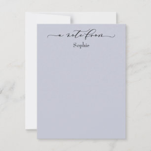 Elegant "A Note From" einfach Dusty Blue Mitteilungskarte