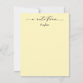 Elegant "A Note from" einfach hellgelb Mitteilungskarte (Vorderseite)