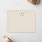 Elegant "A Note From", einfach in Cream Mitteilungskarte (Vorderseite/Rückseite Beispiel)
