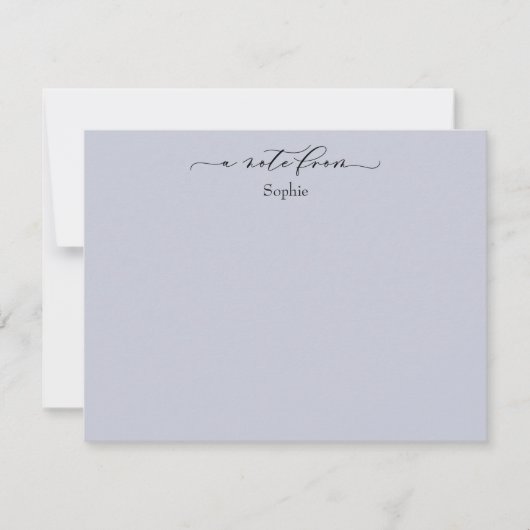Elegant "A Note From", einfach in Dusty Blue Mitteilungskarte (Vorderseite)