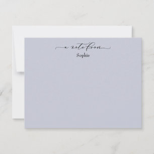Elegant "A Note From", einfach in Dusty Blue Mitteilungskarte