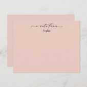 Elegant "A Note From", einfach in Rosa Mitteilungskarte (Vorne/Hinten)