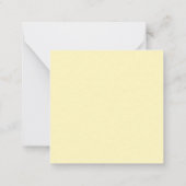 Elegant "A Note From" in einfachem hellgelben Mitteilungskarte (Rückseite)