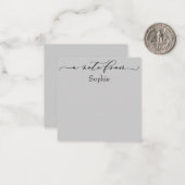Elegant "A Note From" in einfachem hellgrau Mitteilungskarte (Vorderseite/Rückseite Beispiel)