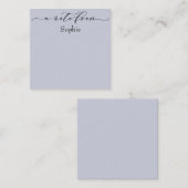 Elegant "A Note From" in Simple Dusty Blue Mitteilungskarte (Vorne/Hinten)