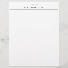 Elegant A Note From You Personalized Letterhead Briefbogen
