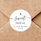 Elegant A Sweet Danke Gastgeschenk Hochzeit Runder Aufkleber