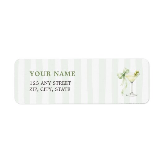 Elegant A Tini One Baby Shower Return Address (Vorne)