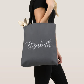 Elegant Abigail Script Personalisiert Name Gray Tasche