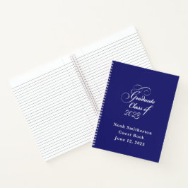 Elegant Abschluss Class 2022 Blue Guest Book Notizblock