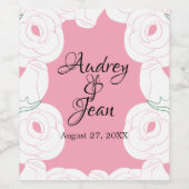 Elegant Abstrace White Roses Weinetikett (Einzelnes Label)