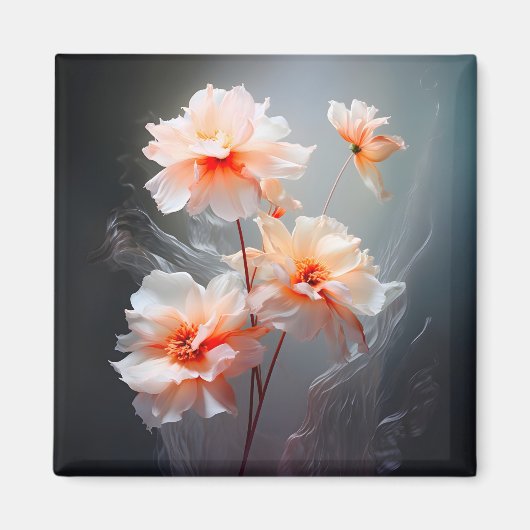 Elegant Abstract Blush Flower Misty Flow Magnet (Vorne)