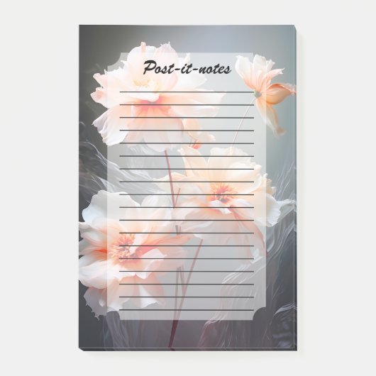 Elegant Abstract Blush Flower Misty Flow Post-it Klebezettel (Vorderseite)