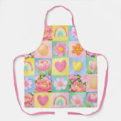 Elegant Abstract Floral Checkerboard Pattern Schürze (Vorderseite)