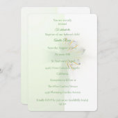 Elegant Abstract Floral Cross Baptism invitation Einladung (Vorne/Hinten)