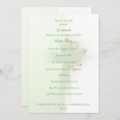 Elegant Abstract Floral Cross Baptism invitation  Einladung (Vorne/Hinten)